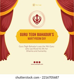 Banner design of guru tegh bahadur ji template.