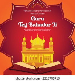 Banner design of guru tegh bahadur ji template.