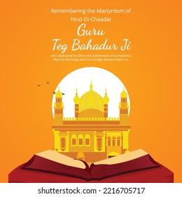 Banner design of guru tegh bahadur ji template.