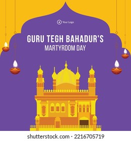 Banner design of guru tegh bahadur ji template.
