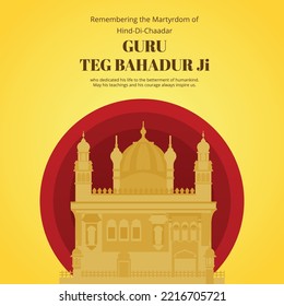 Banner design of guru tegh bahadur ji template.