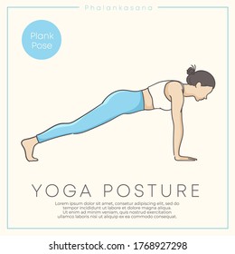 Banner design with hand drawn illustration of healthy young woman practicing yoga in pastel outfit : Vector Illustration