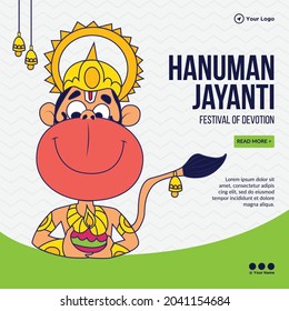 Banner design of hanuman Jayanti template.