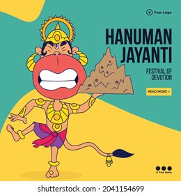 Banner design of hanuman Jayanti template.