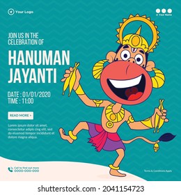 Banner design of hanuman Jayanti template.