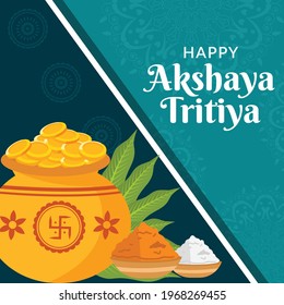 Banner design of happy Akshaya Tritiya template. Vector graphic illustration.