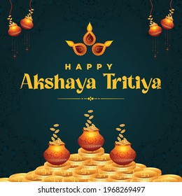 Banner design of happy Akshaya Tritiya template. Vector graphic illustration.