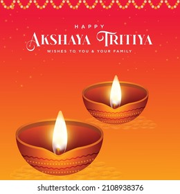 Banner design of happy Akshaya Tritiya festival template.
