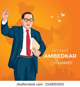 Banner design of Happy Ambedkar Jayanti  template.