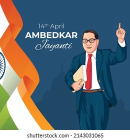Banner design of Happy Ambedkar Jayanti  template.