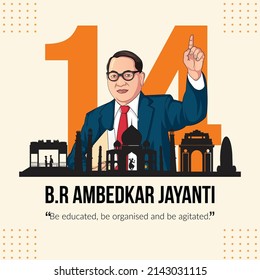 Banner design of Happy Ambedkar Jayanti  template.