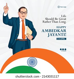 Banner design of Happy Ambedkar Jayanti  template.