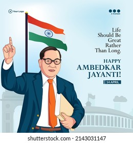 Banner design of Happy Ambedkar Jayanti  template.