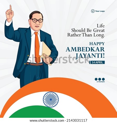 Banner design of Happy Ambedkar Jayanti  template. Stock fotó © 