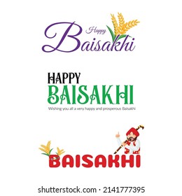 Banner design of happy Baisakhi festival cartoon style template.
