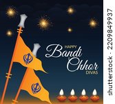 Banner design of happy bandi chhor diwas template.