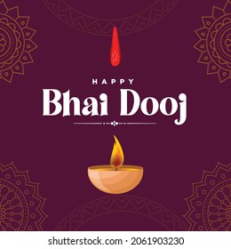 Diseño de carteles de la plantilla de feliz festival indio bhai dooj.