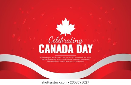 Banner design for happy canada day celebrating, Canada day greeting banner design, invitation banner design for canada day program, Happy Canada Day background with red maple leaf.