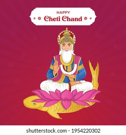 Banner design of happy cheti chand. Vector graphic illustration.