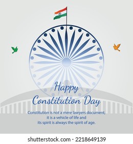 Banner design of Happy Constitution Day of India template.