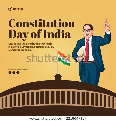 Banner design of Happy Constitution Day of India template.