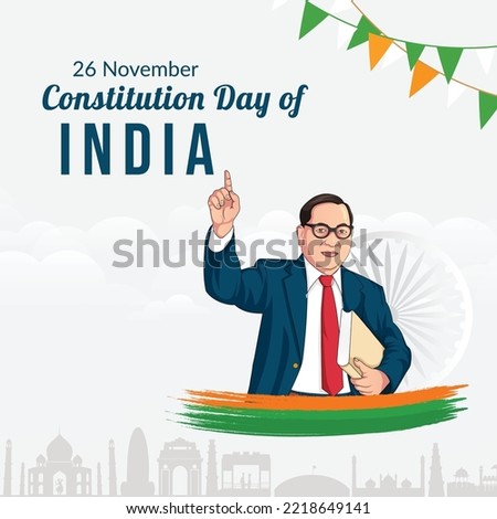 Banner design of Happy Constitution Day of India template.