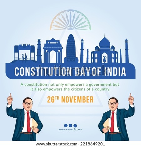 Banner design of Happy Constitution Day of India template.