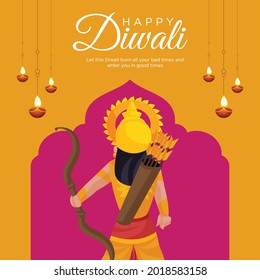 Banner design of happy Diwali template.