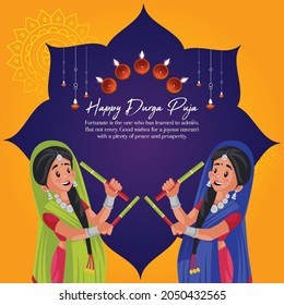 Banner design of happy Durga puja template. 