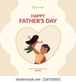 Banner design of happy father's day template.