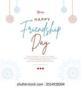 Banner design of happy friendship day cartoon style illustration.