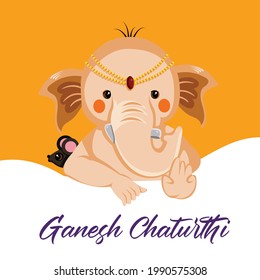 Banner design of happy Ganesh Chaturthi Indian festival template.