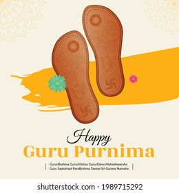 Banner design of happy guru Purnima template.