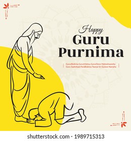 Banner design of happy guru Purnima template.