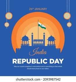 Banner design of happy Indian republic day template.
