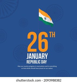 Banner design of happy Indian republic day template.