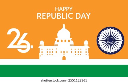 Diseño de Anuncio de la feliz Plantilla del día de la república india.