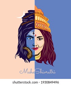 Banner design of happy maha shivratri hindu festival template.