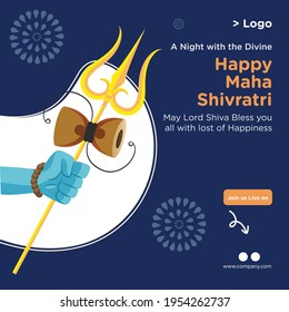 Banner design of happy maha shivratri template. Vector graphic illustration.