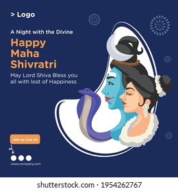 Banner design of happy maha shivratri. Vector graphic illustration.