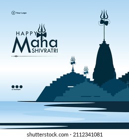 Banner design of happy maha shivratri Indian Hindu festival template