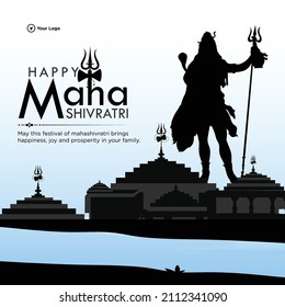 Banner design of happy maha shivratri Indian Hindu festival template