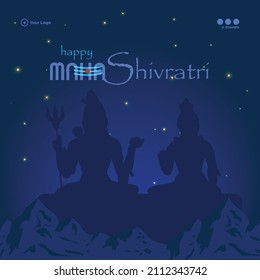 Banner design of happy maha shivratri Indian Hindu festival template