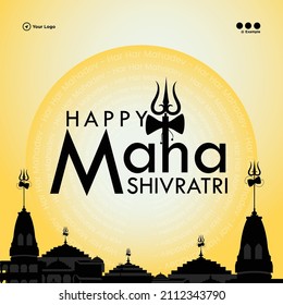 Banner design of happy maha shivratri Indian Hindu festival template