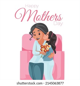 Banner design of happy mother's day  cartoon style template.