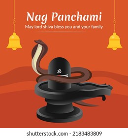 Banner design of happy nag Panchami Indian festival template. 