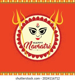 Banner design of happy Navratri Indian festival template.