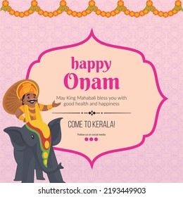 Banner design of happy onam south Indian festival template.
