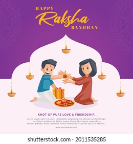 Banner design of happy Raksha Bandhan Indian festival template.