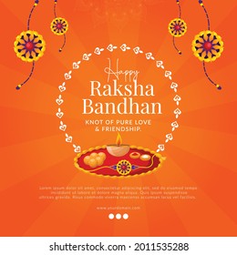 Banner design of happy Raksha Bandhan Indian festival template.
